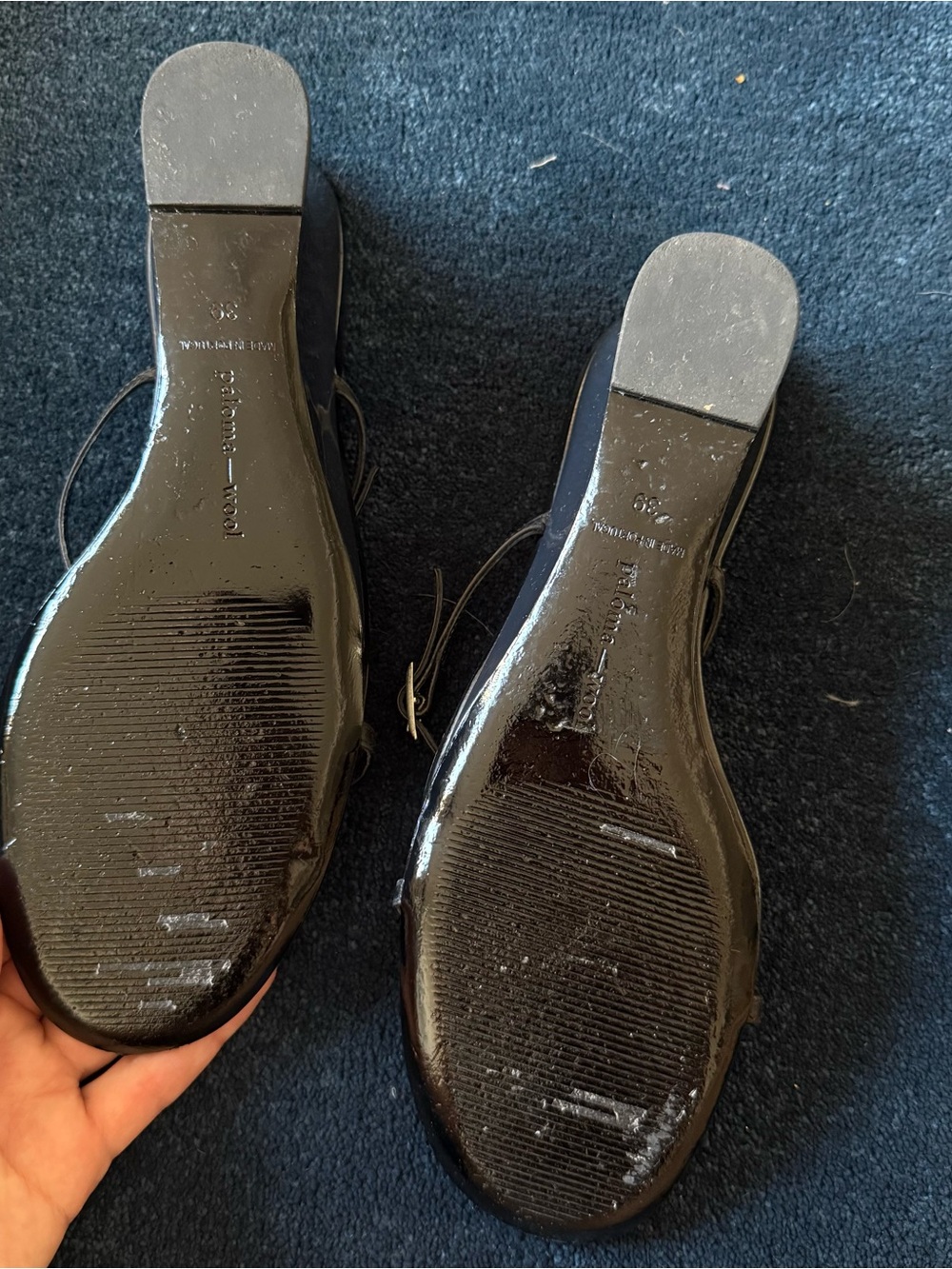 Paloma Wool Black Minimalist Strappy Slide Mules - Picture 4 of 8